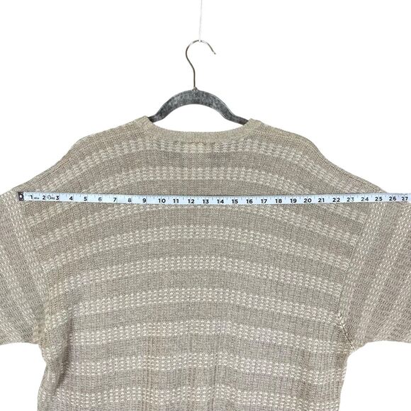 CLAN DOUGLAS Scotland Mens L Sweater Linen Silk Pullover Cream Beige Lightweight - Picture 10 of 10